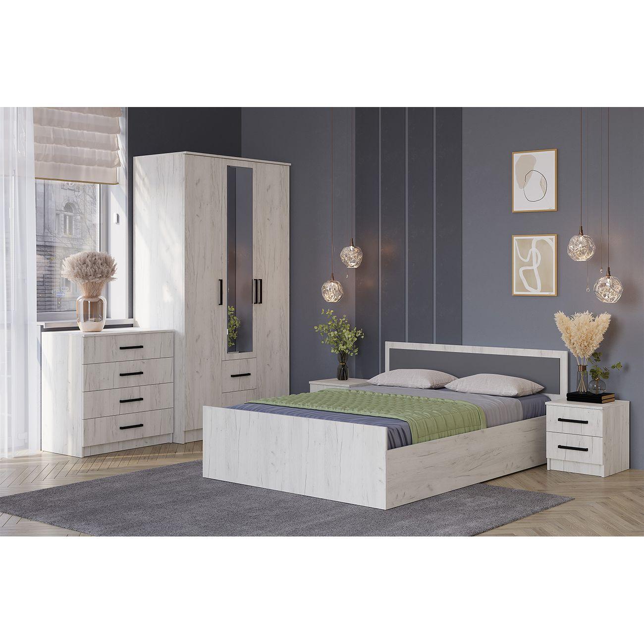 Шкаф БТС МЕБЕЛЬ трехстворчатый Фиеста, дуб крафт белый