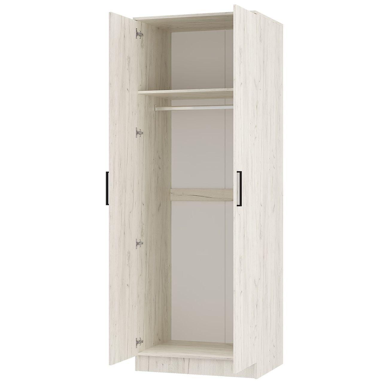 Шкаф БТС МЕБЕЛЬ двухстворчатый Фиеста, дуб крафт белый