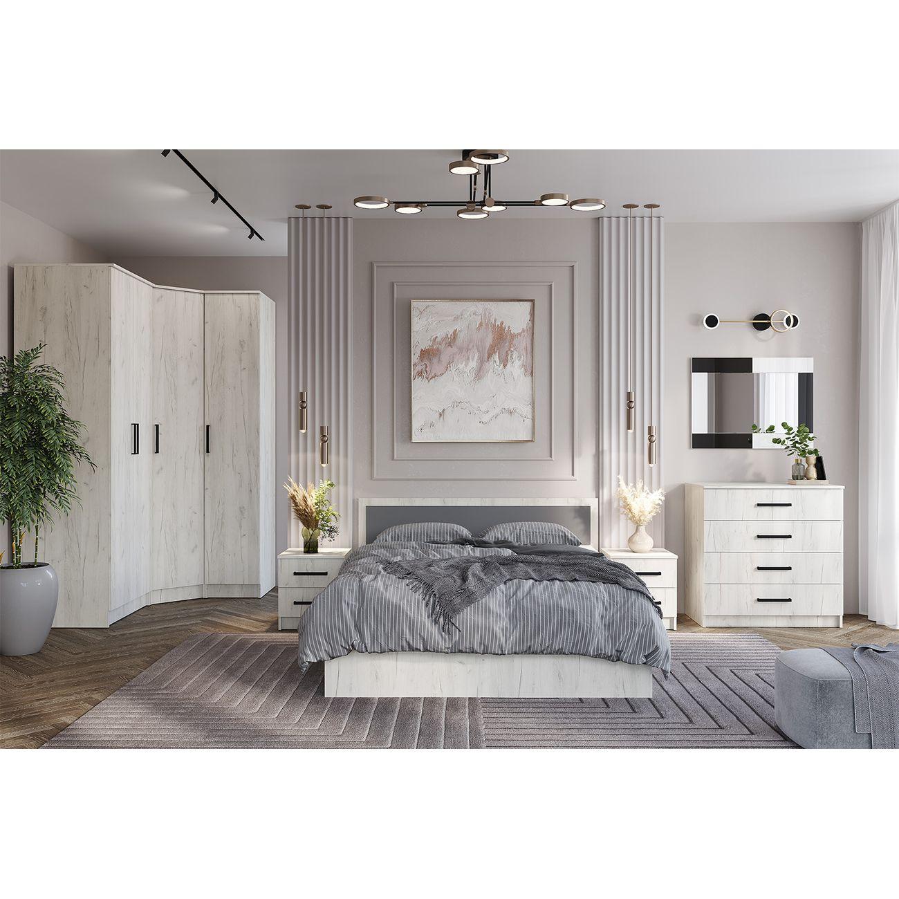 Шкаф БТС МЕБЕЛЬ угловой Фиеста, дуб крафт белый