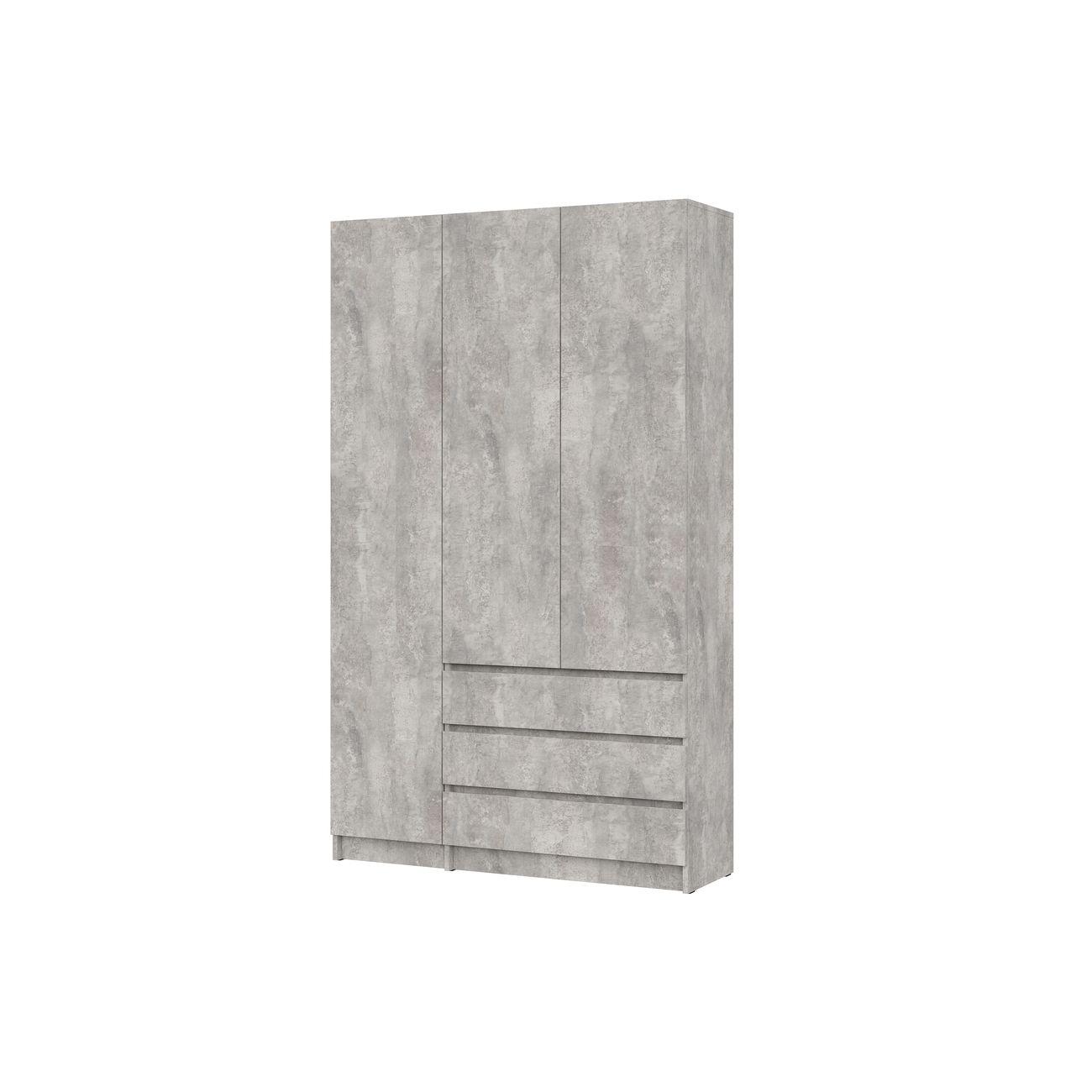 Шкаф Арника мебель трехстворчатый Бали, цемент светлый