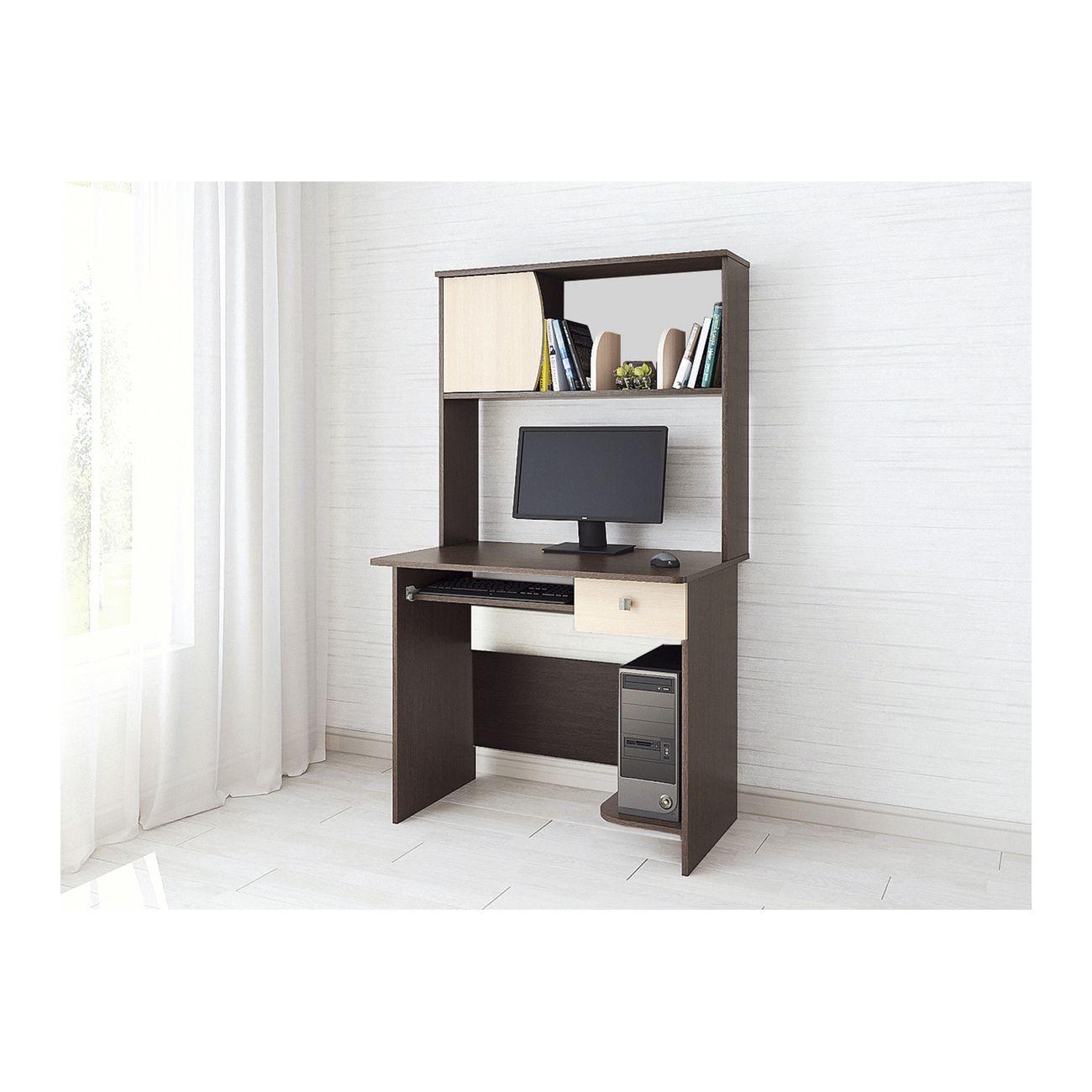 Стол компьютерный ТЭКС мебель Грета-4, венге/дуб молочный