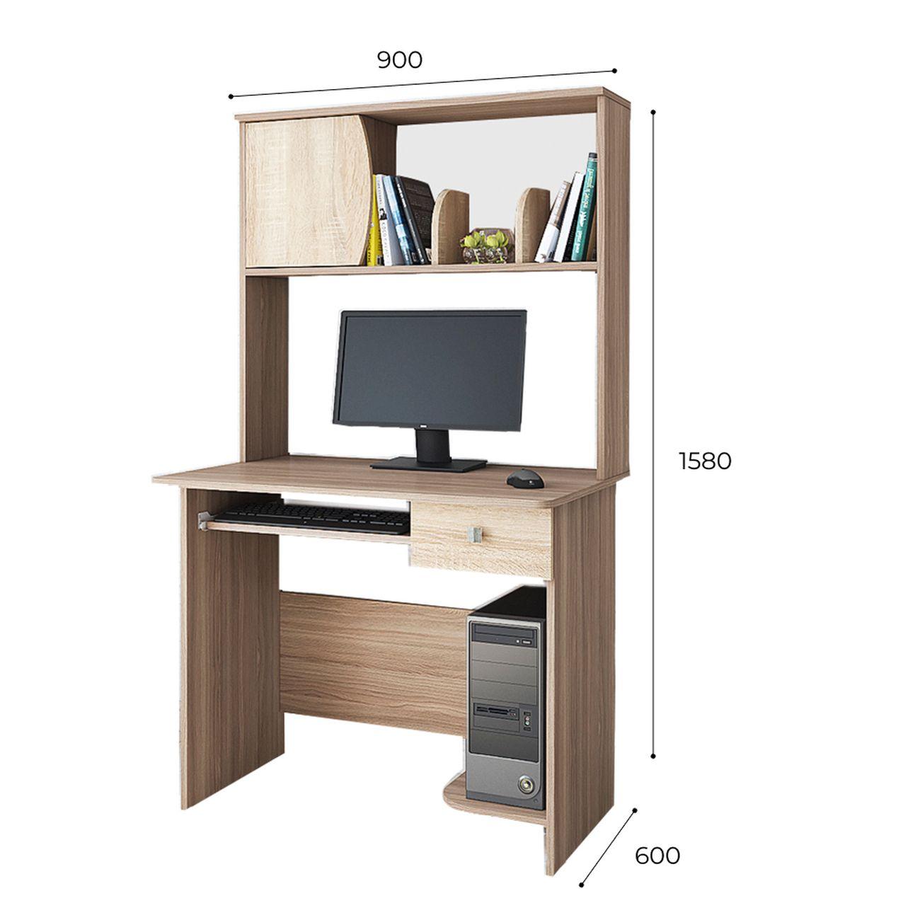 Стол компьютерный ТЭКС мебель Грета-4, ясень шимо