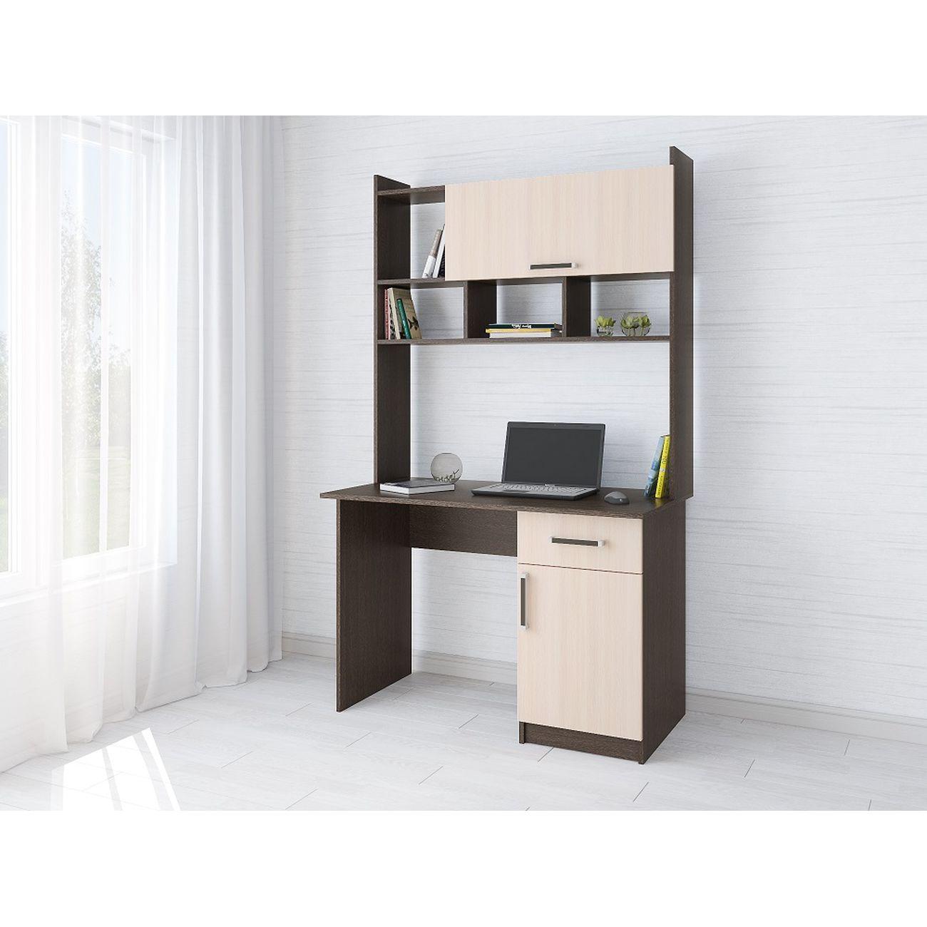 Стол компьютерный ТЭКС мебель Квартет-10, венге/дуб молочный