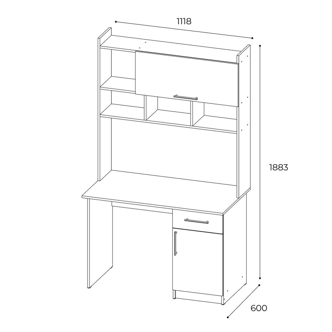Стол компьютерный ТЭКС мебель Квартет-10, венге/дуб молочный