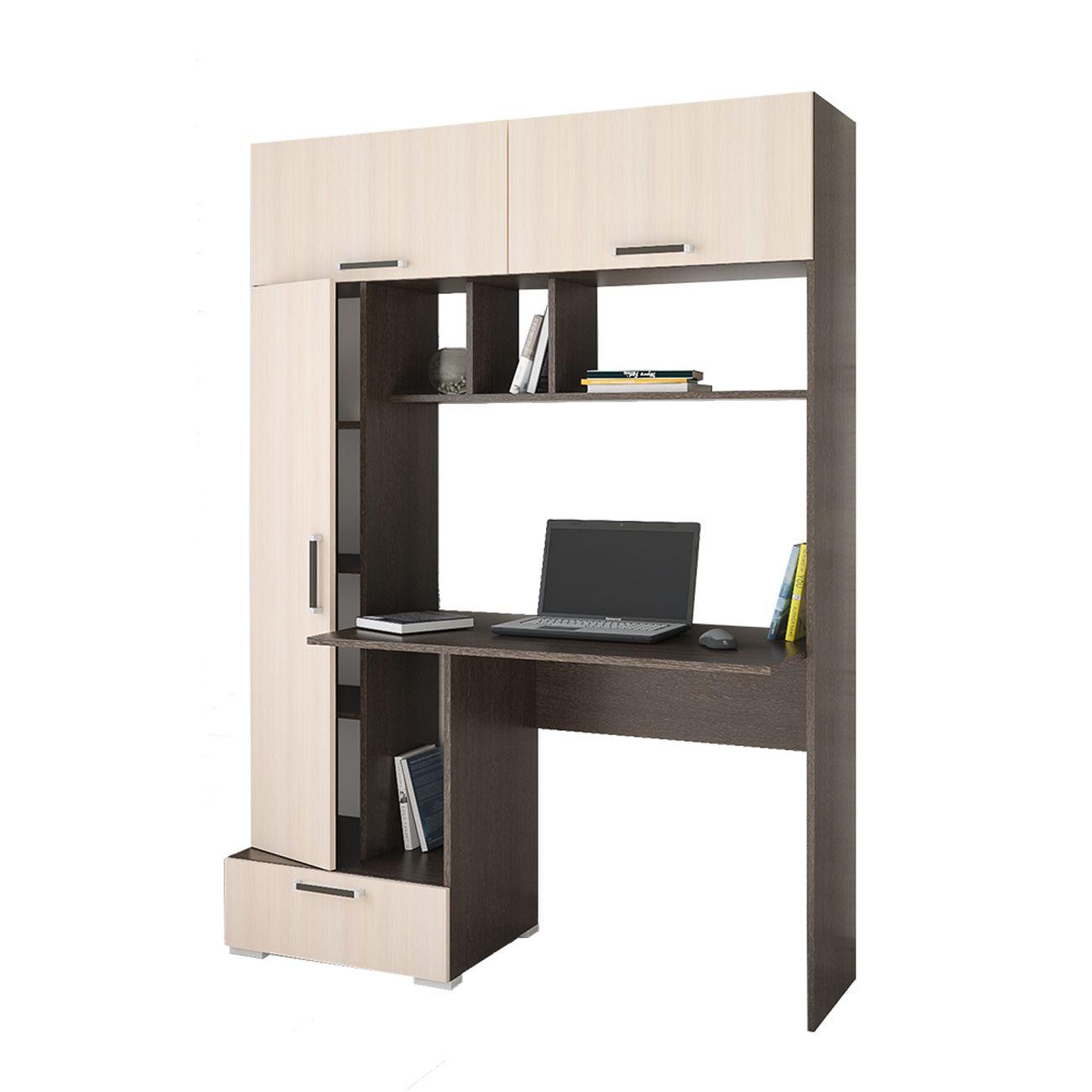 Стол компьютерный ТЭКС мебель Квартет-11, венге/дуб молочный