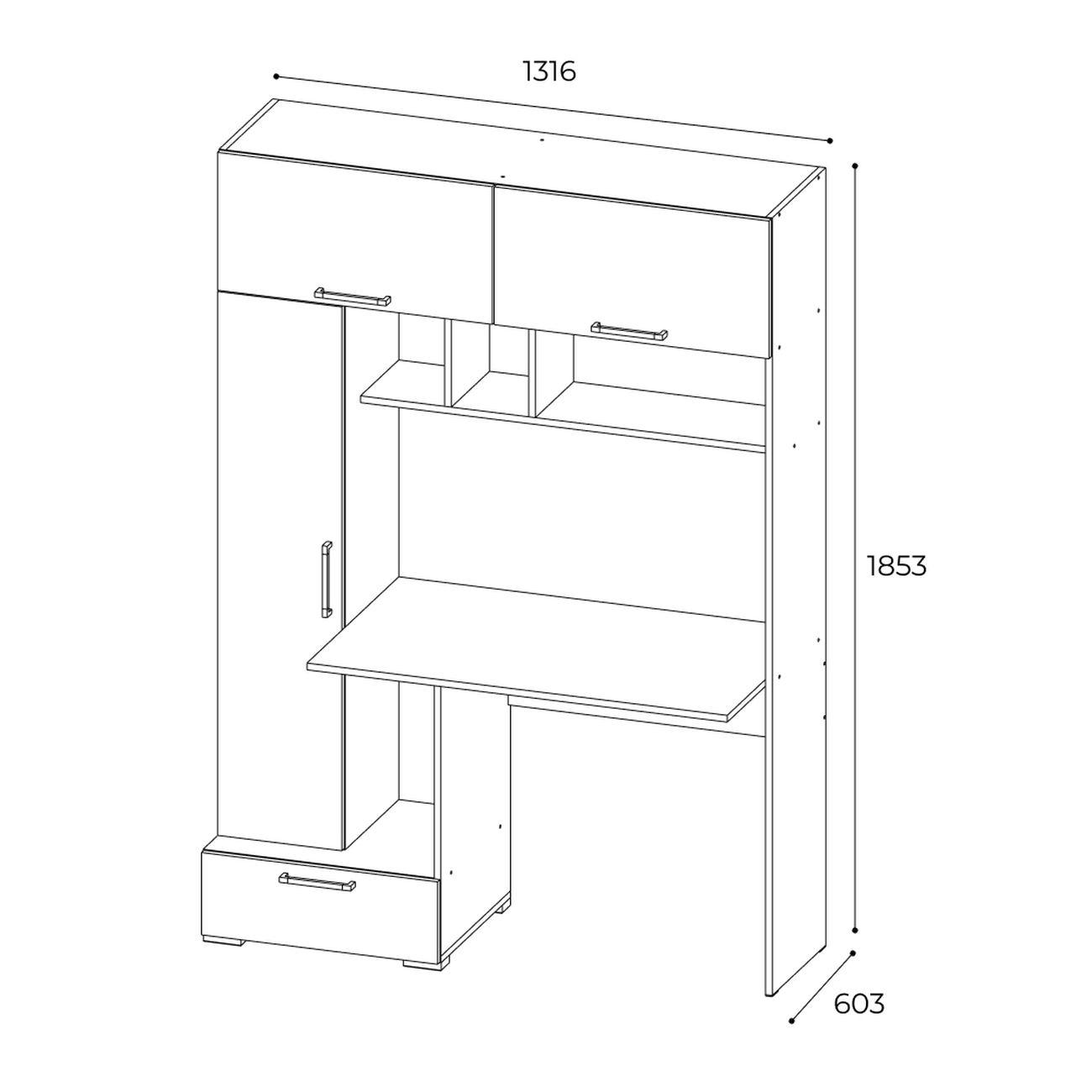 Стол компьютерный ТЭКС мебель Квартет-11, венге/дуб молочный
