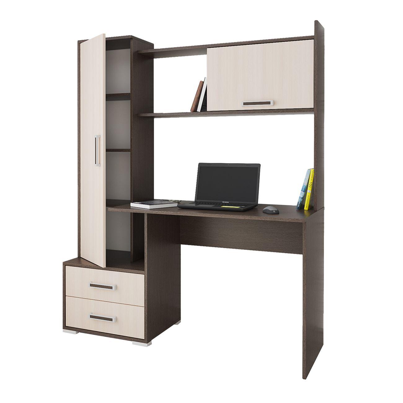 Стол компьютерный ТЭКС мебель Квартет-9, венге/дуб молочный