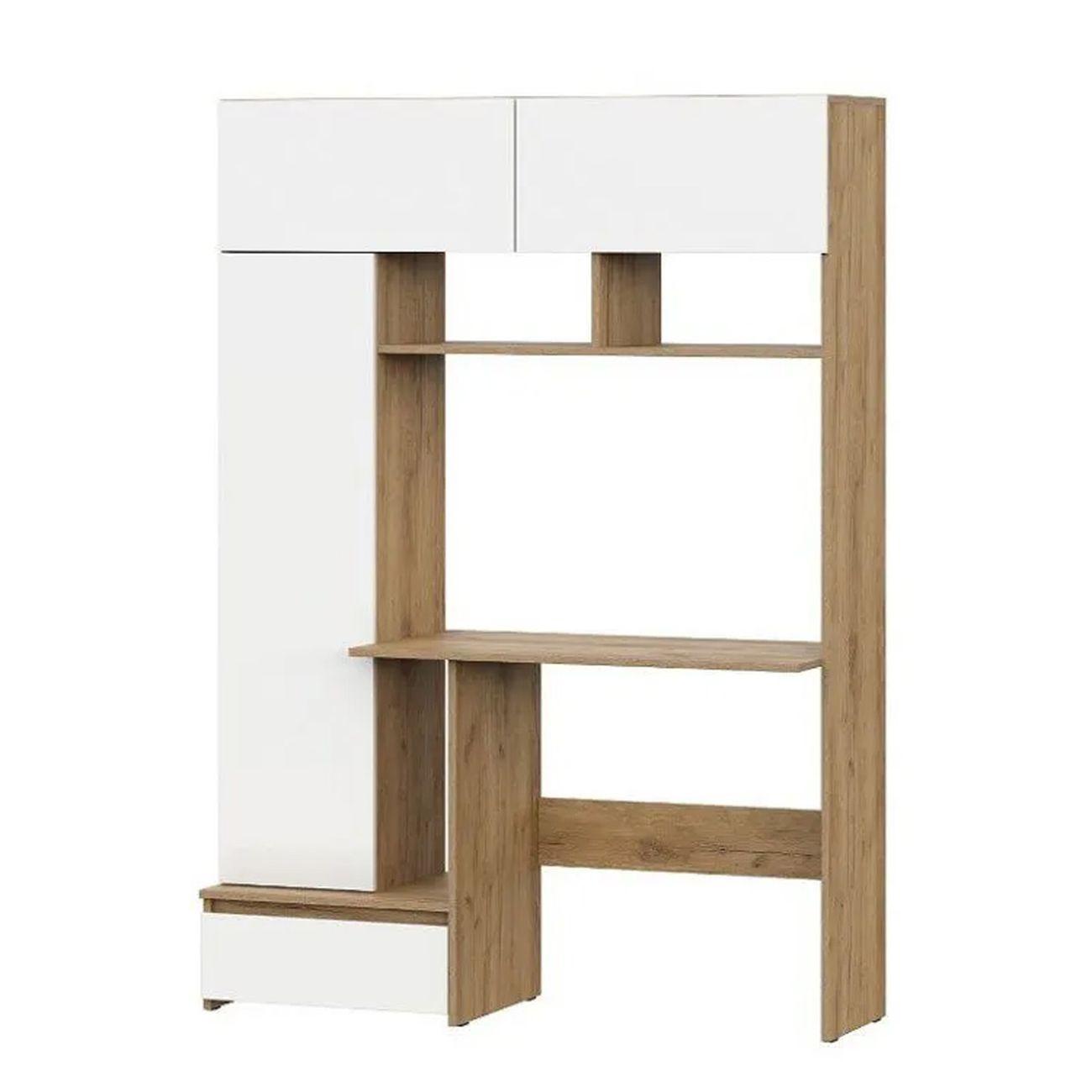 Стол компьютерный Арника мебель Некст 1, дуб золотой/белый