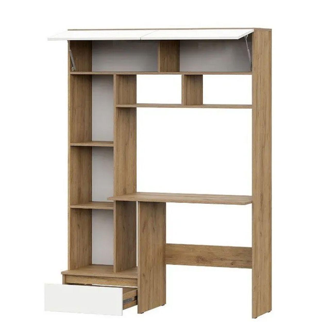 Стол компьютерный Арника мебель Некст 1, дуб золотой/белый