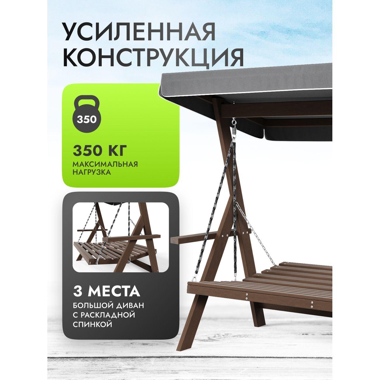 Качеля Timber Fort Brixton 3x premium без матраса, серый