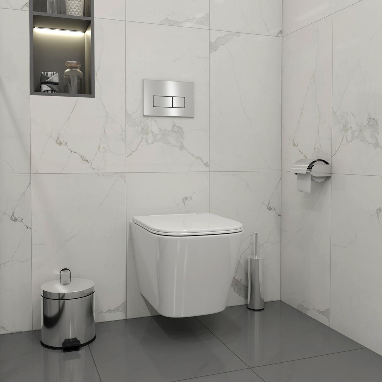 Комплекты для монтажа унитаза Teymi Helmi PP кнопка нержавеющая сталь F17271