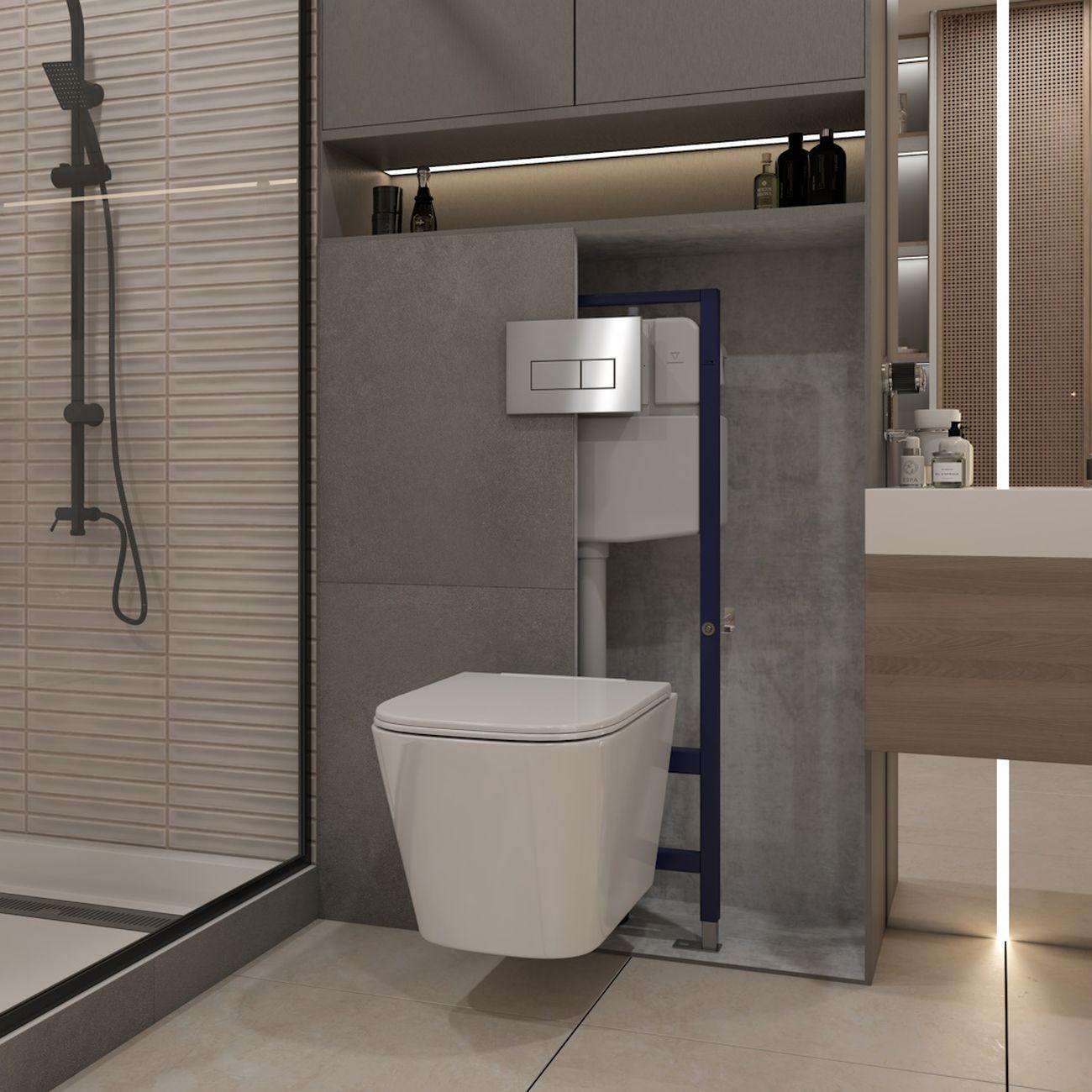 Комплекты для монтажа унитаза Teymi Helmi PP кнопка нержавеющая сталь F17295