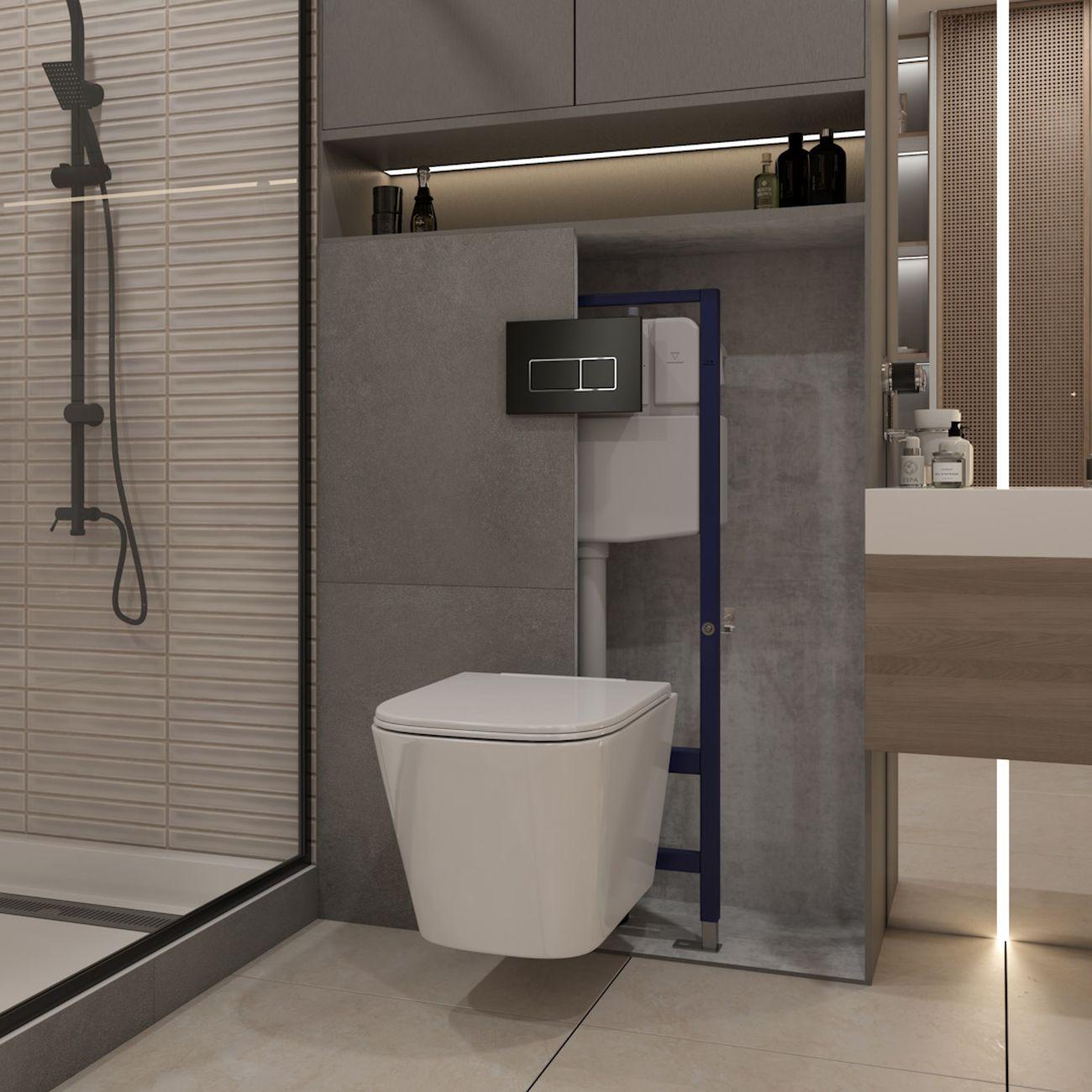 Комплекты для монтажа унитаза Teymi Helmi PP кнопка черная/хром F17296