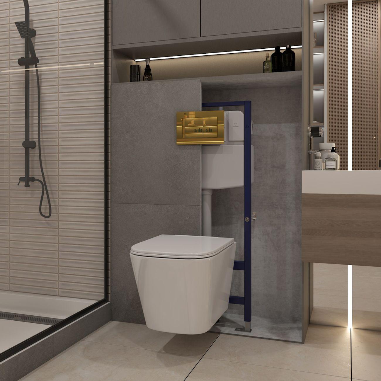 Комплекты для монтажа унитаза Teymi Helmi PP кнопка золото F17314