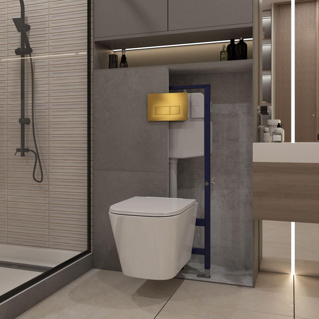 Комплекты для монтажа унитаза Teymi Helmi PP кнопка золото F17315