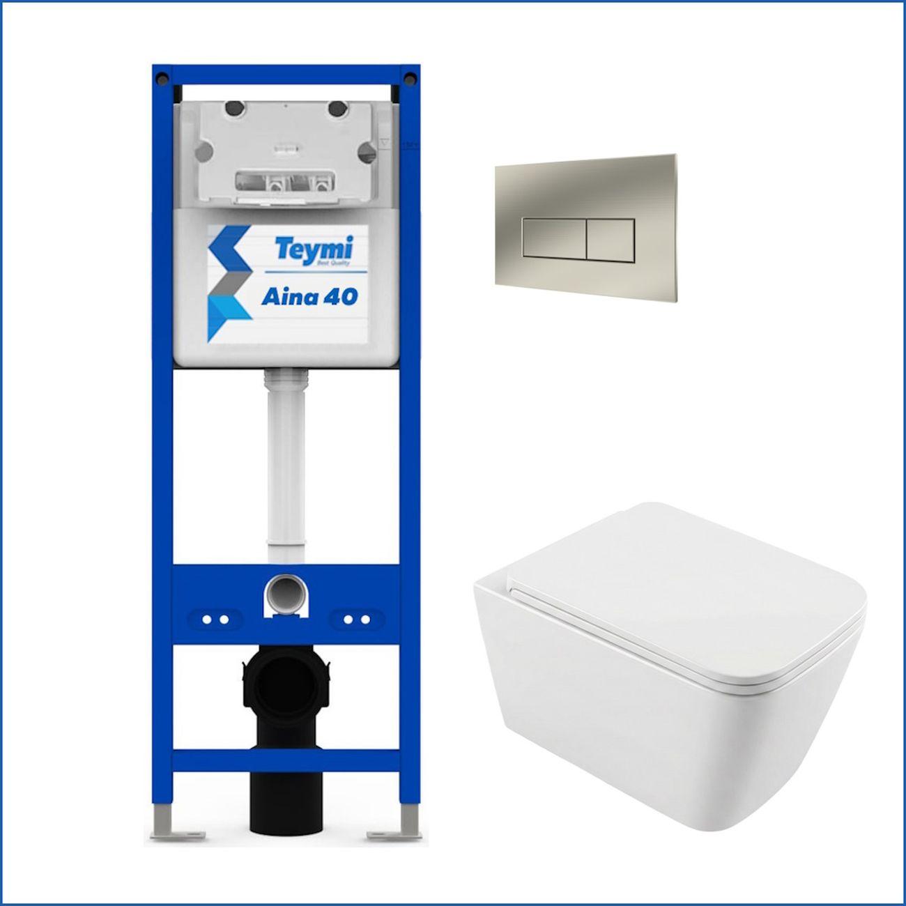 Комплекты для монтажа унитаза Teymi Helmi PP кнопка нержавеющая сталь F17319