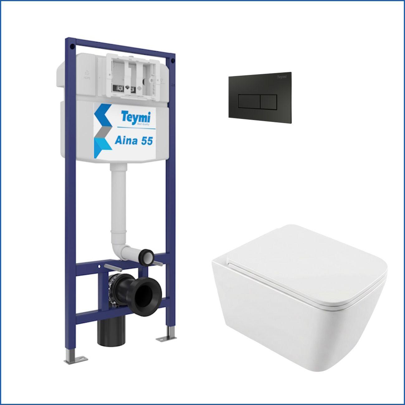 Комплекты для монтажа унитаза Teymi Helmi PP кнопка черная F17293