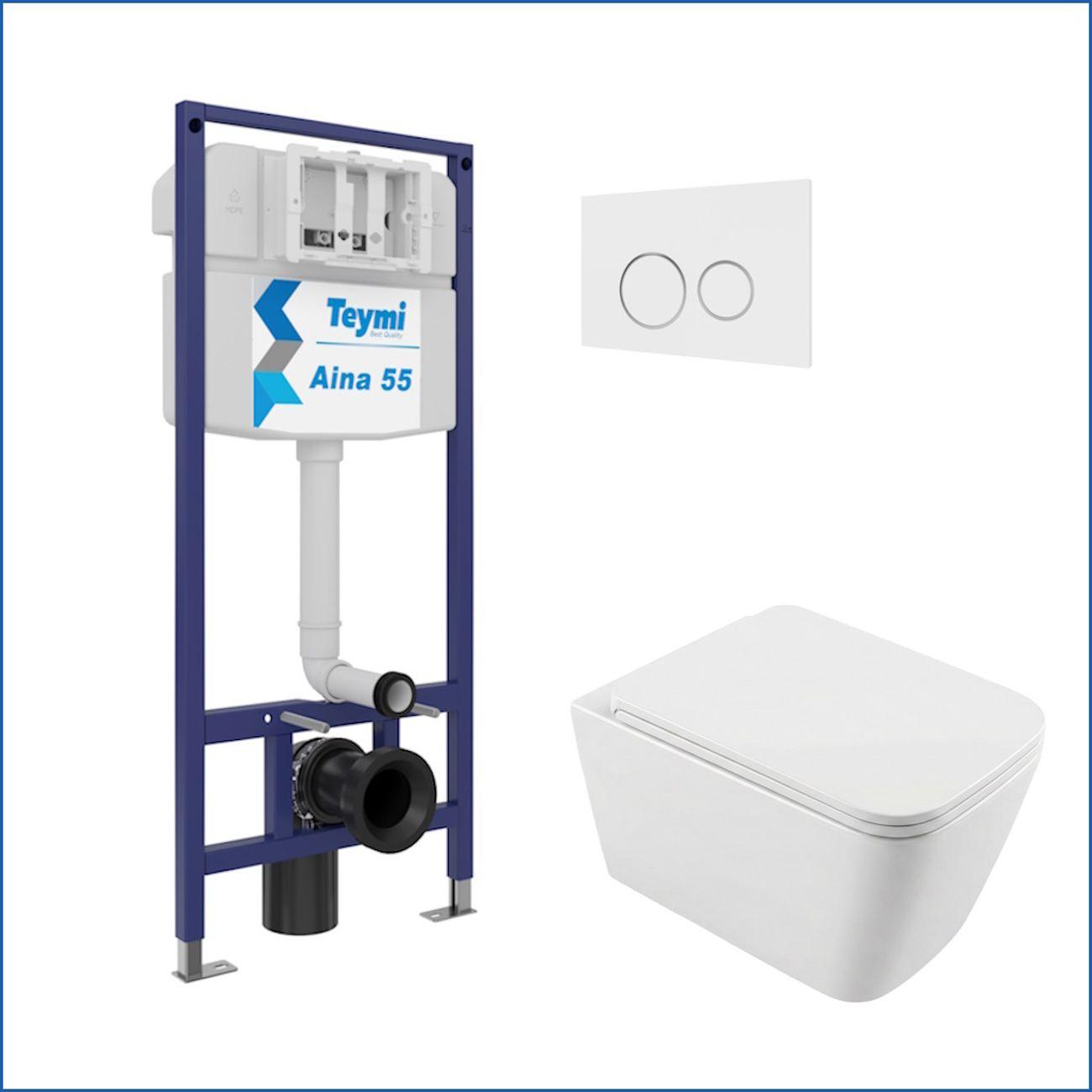 Комплекты для монтажа унитаза Teymi Helmi PP кнопка белая/хром F17303