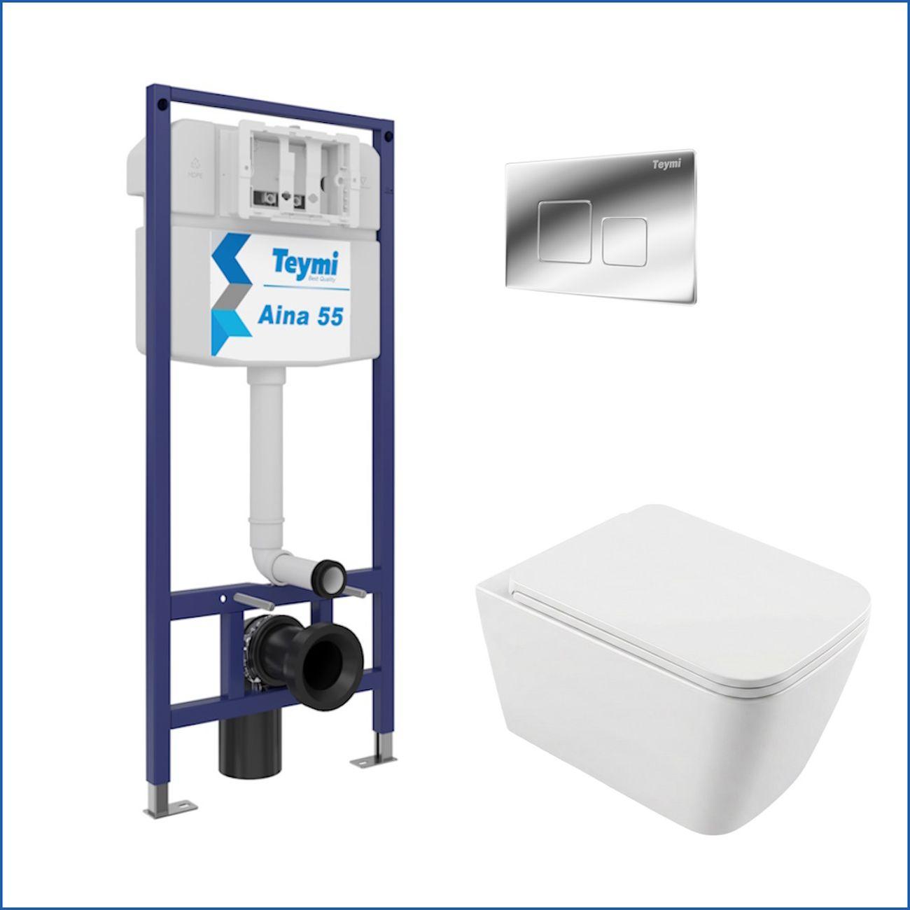 Комплекты для монтажа унитаза Teymi Helmi PP кнопка хром F17308