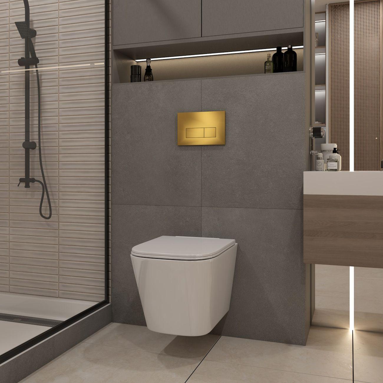 Комплекты для монтажа унитаза Teymi Helmi PP кнопка золото F17315