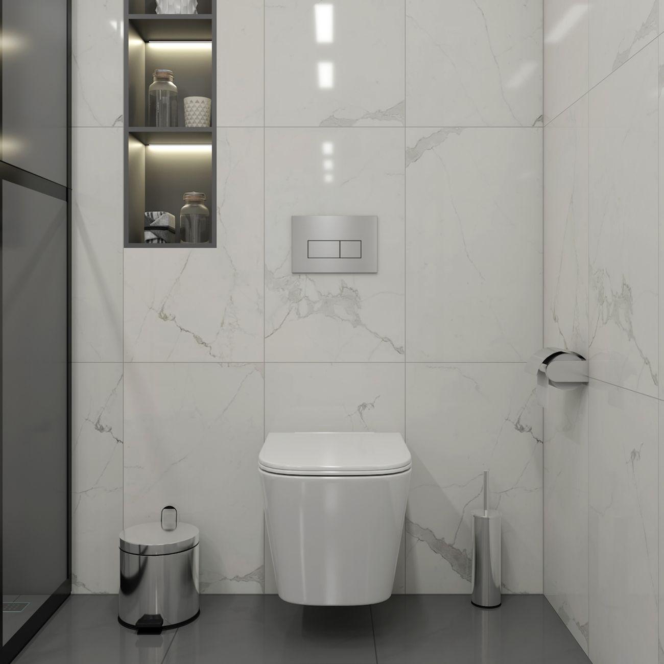 Комплекты для монтажа унитаза Teymi Helmi PP кнопка нержавеющая сталь F17247