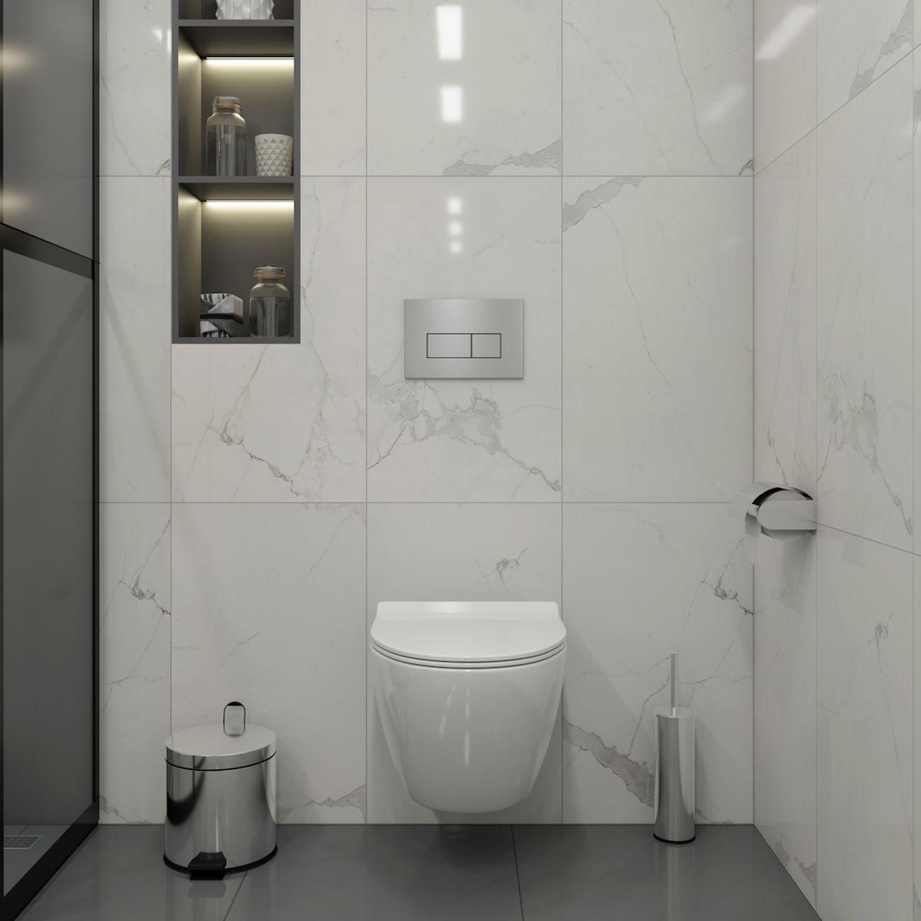 Комплекты для монтажа унитаза Teymi Lina PP кнопка нержавеющая сталь F17151