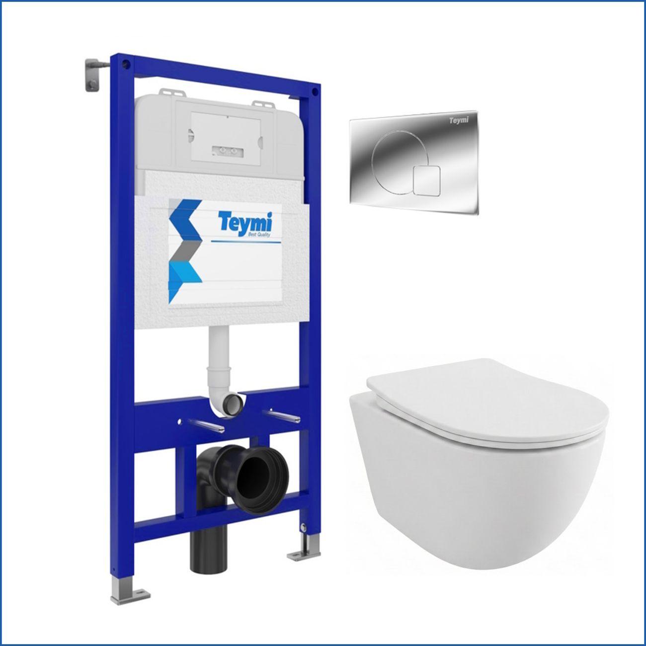 Комплекты для монтажа унитаза Teymi Lina PP кнопка хром F17167