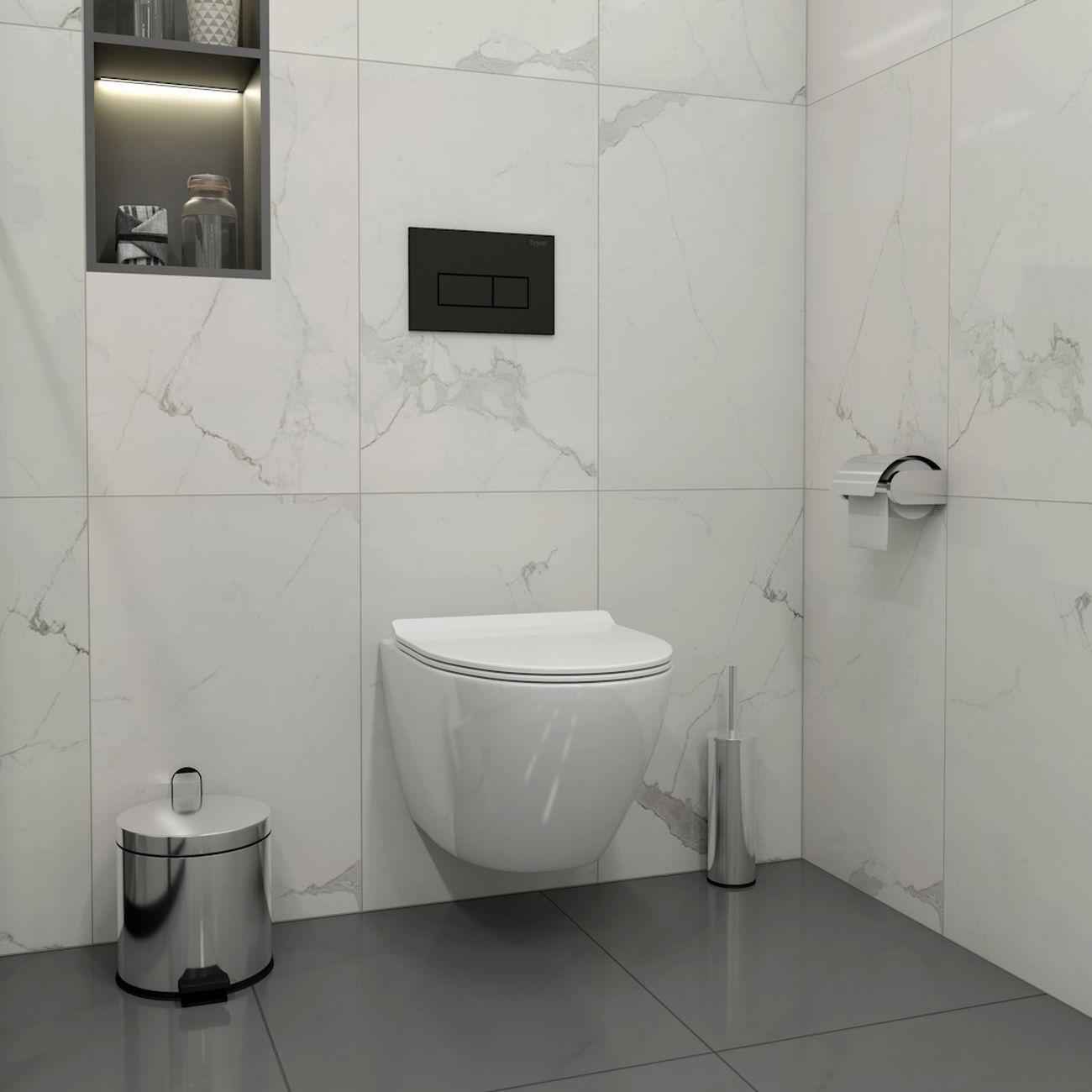 Комплекты для монтажа унитаза Teymi Lina PP кнопка черная F17173