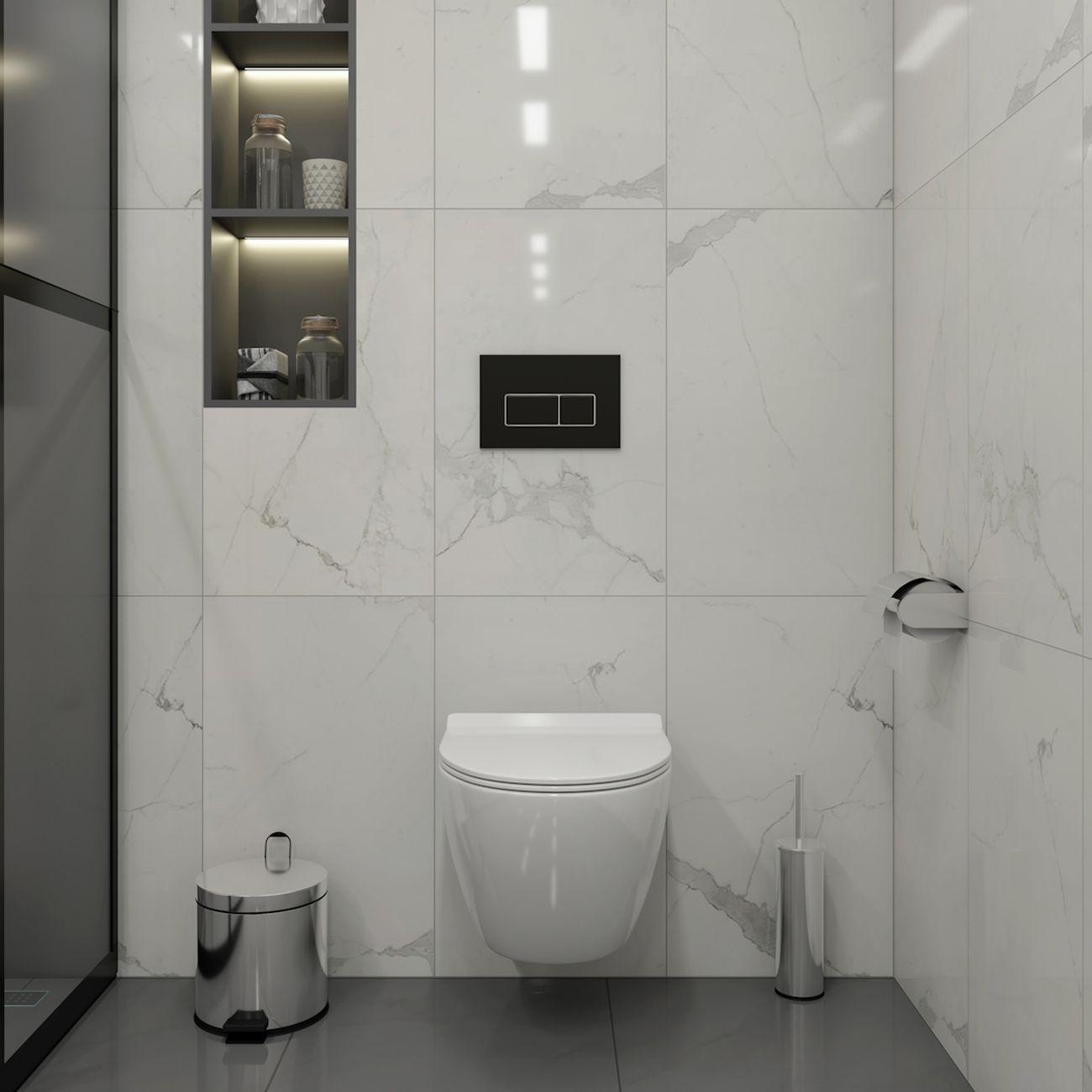 Комплекты для монтажа унитаза Teymi Lina PP кнопка черная/хром F17176