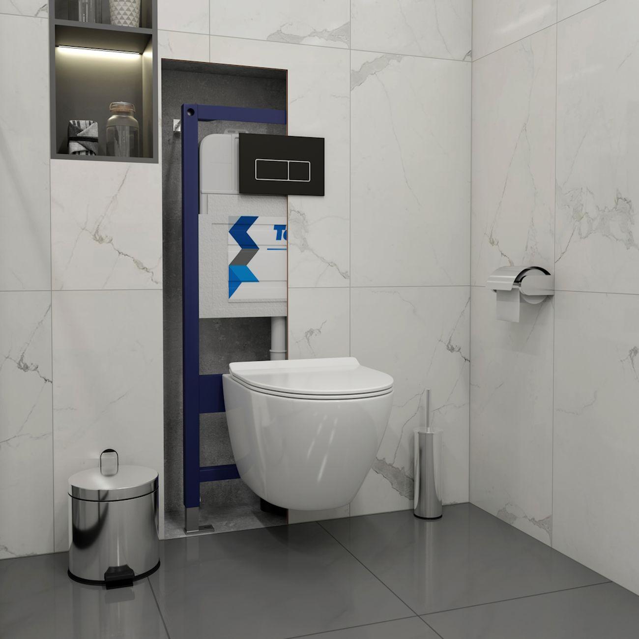 Комплекты для монтажа унитаза Teymi Lina PP кнопка черная/хром F17176