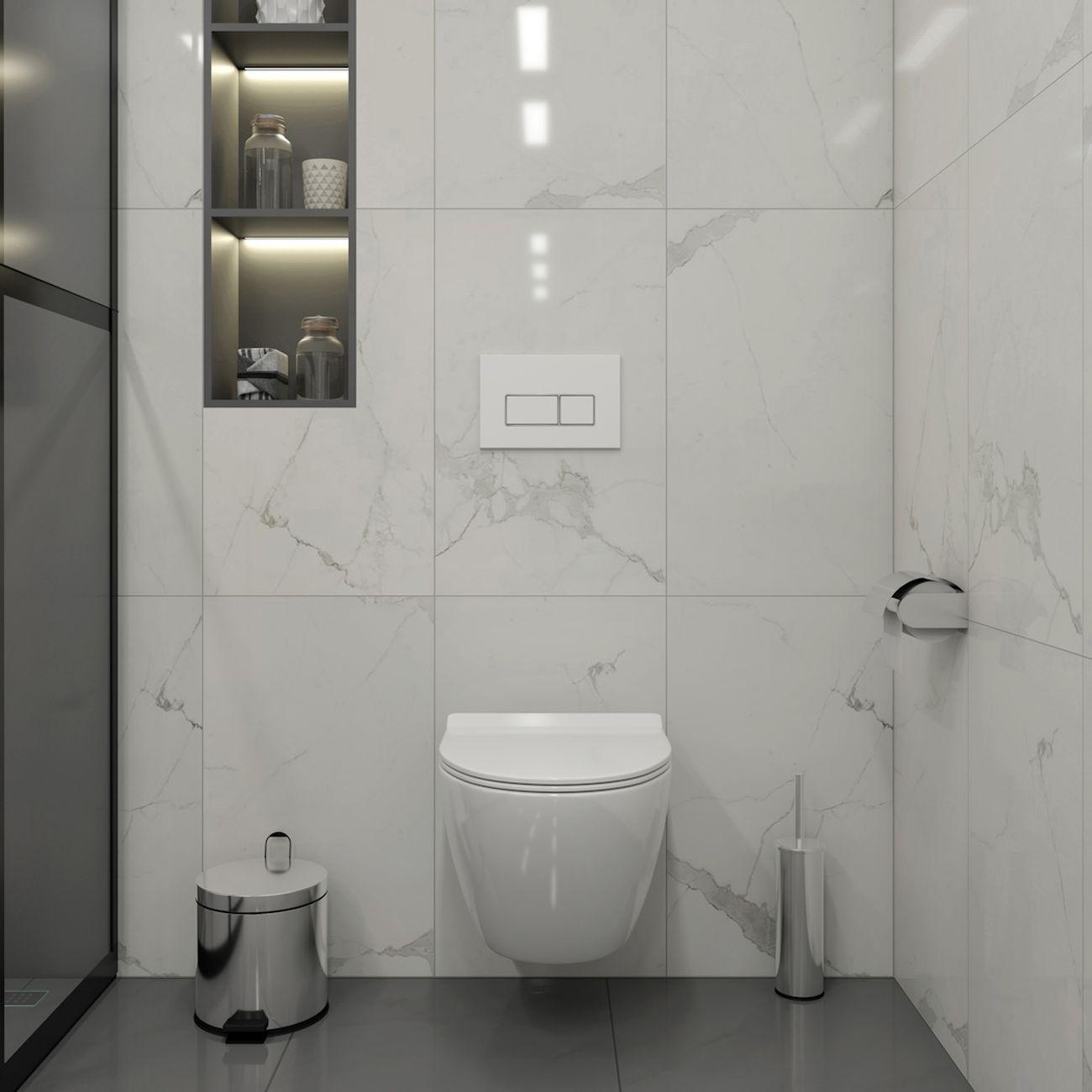 Комплекты для монтажа унитаза Teymi Lina PP кнопка белая/хром F17177