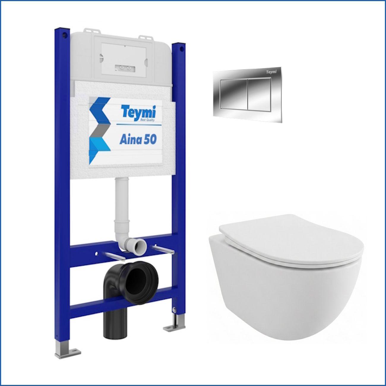 Комплекты для монтажа унитаза Teymi Lina PP кнопка хром F17184