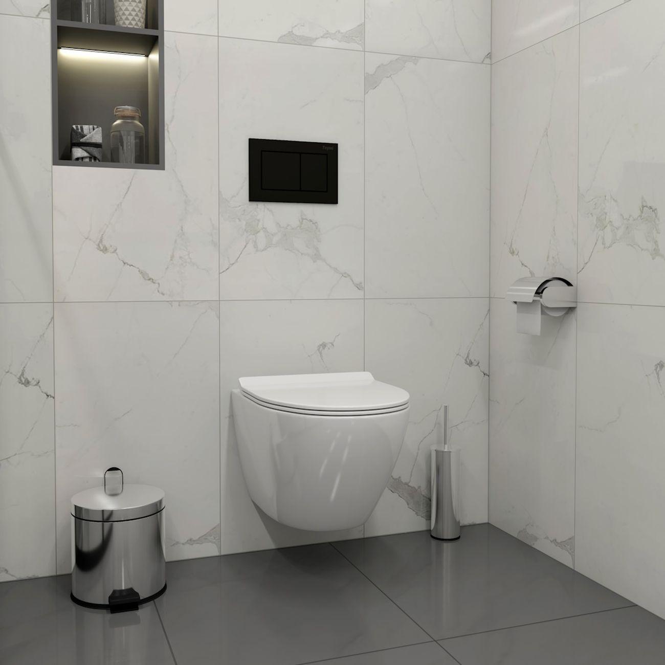 Комплекты для монтажа унитаза Teymi Lina PP кнопка черная F17185