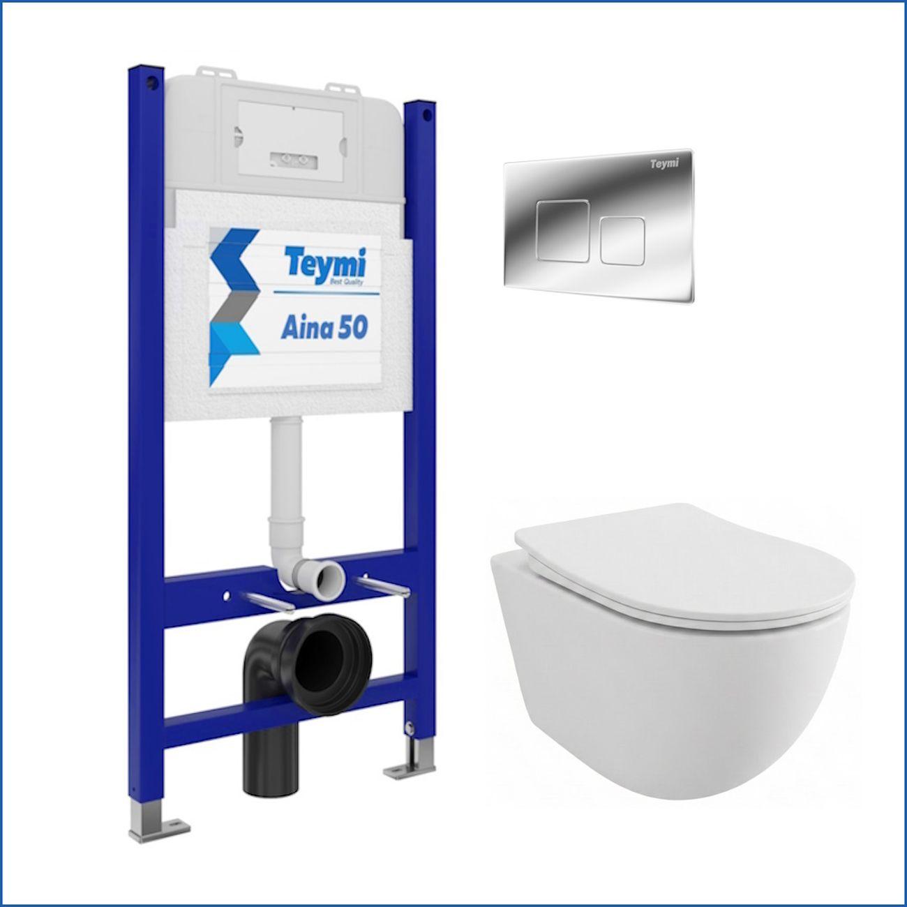 Комплекты для монтажа унитаза Teymi Lina PP кнопка хром F17188