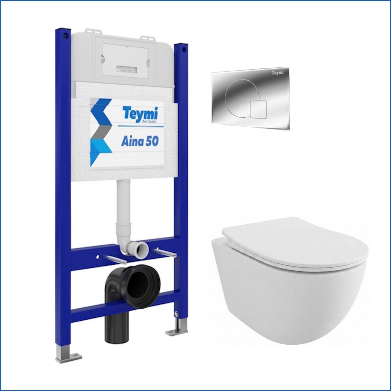 Комплекты для монтажа унитаза Teymi Lina PP кнопка хром F17191