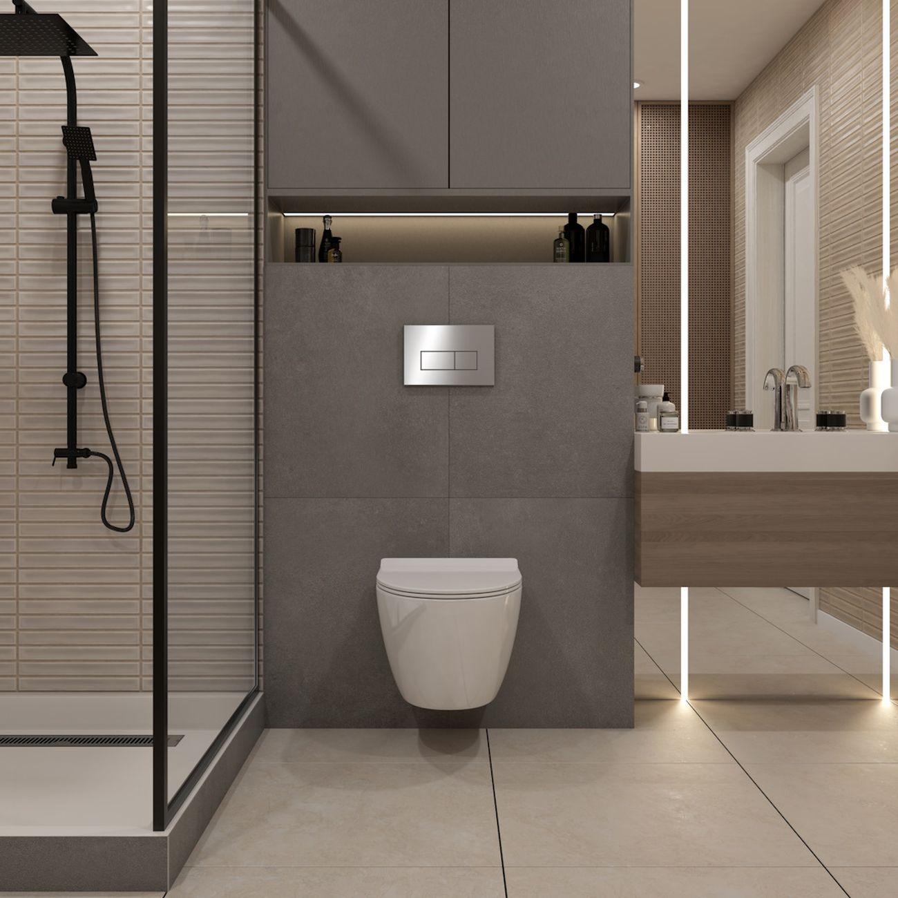 Комплекты для монтажа унитаза Teymi Lina PP кнопка нержавеющая сталь F17199