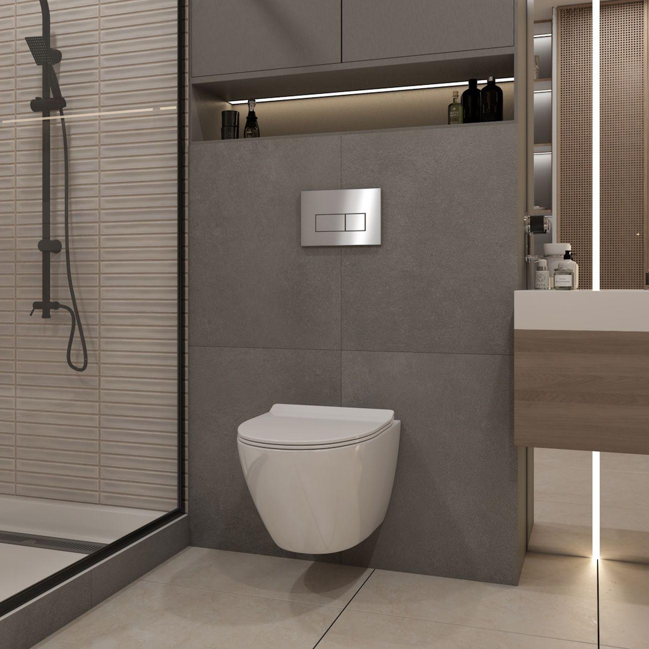 Комплекты для монтажа унитаза Teymi Lina PP кнопка нержавеющая сталь F17199