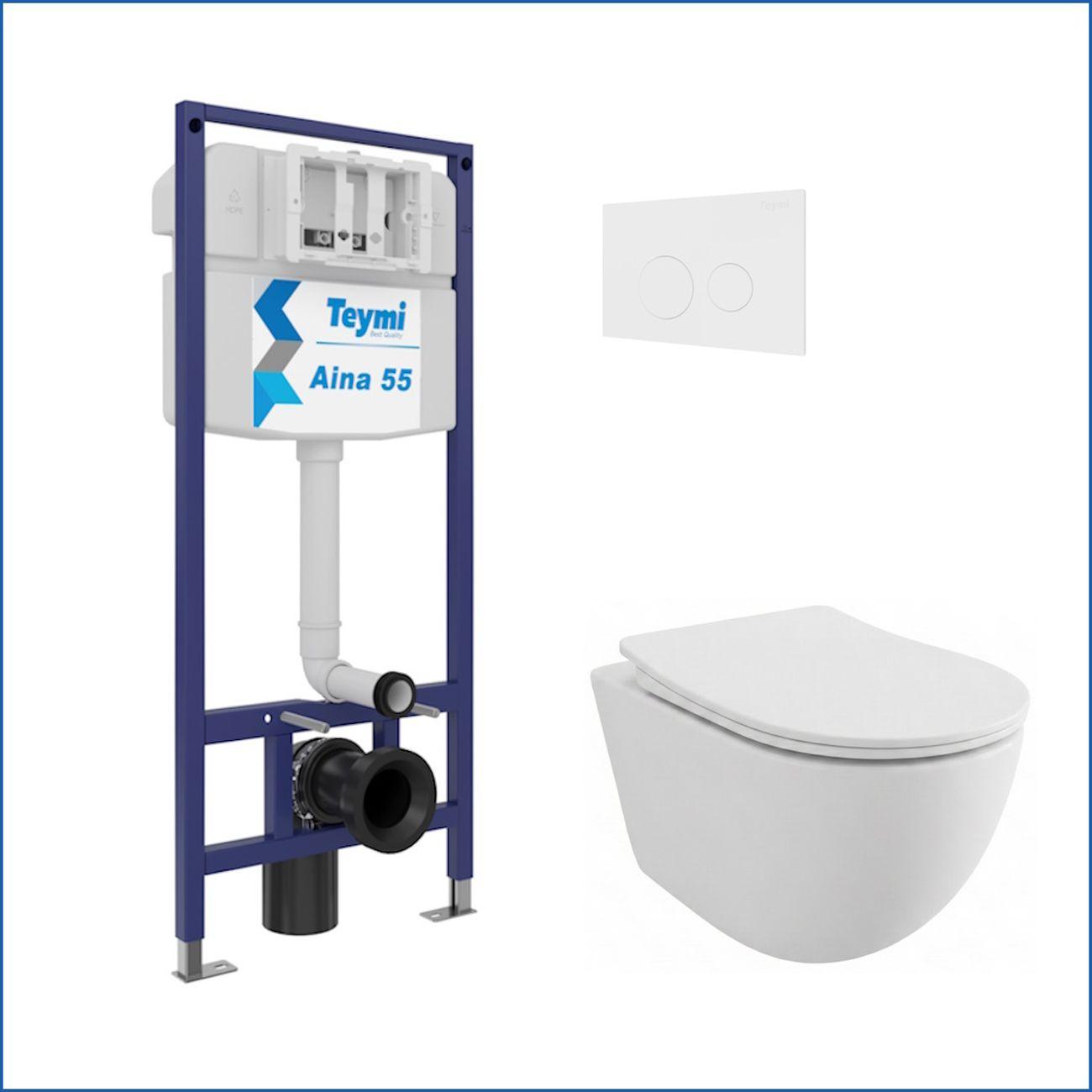 Комплекты для монтажа унитаза Teymi Lina PP кнопка белая F17204