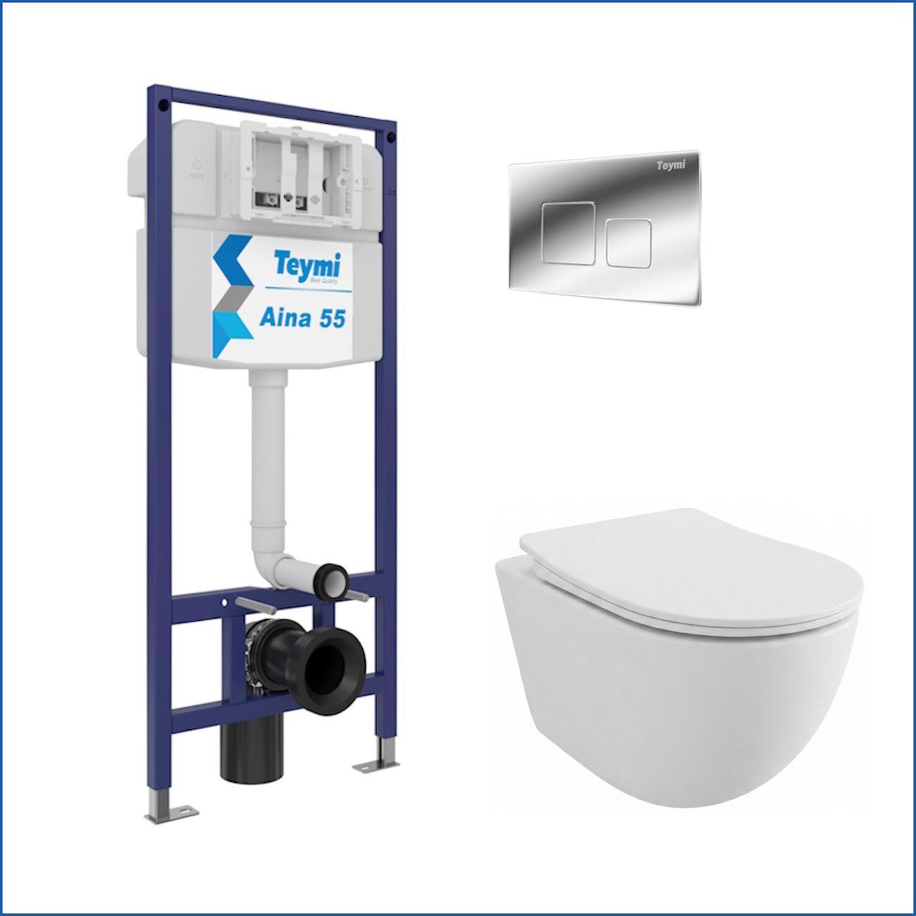 Комплекты для монтажа унитаза Teymi Lina PP кнопка хром F17212