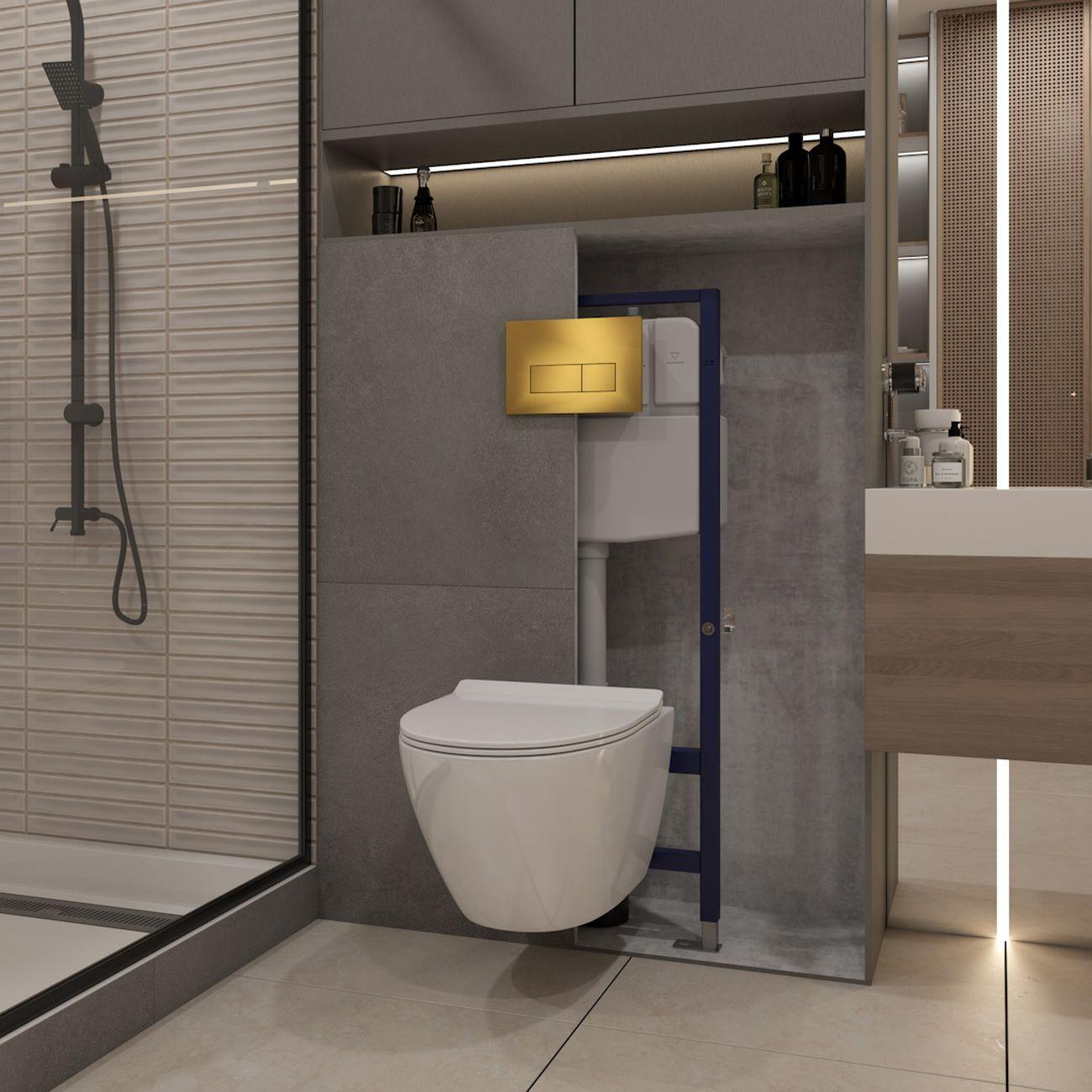 Комплекты для монтажа унитаза Teymi Lina PP кнопка золото F17219