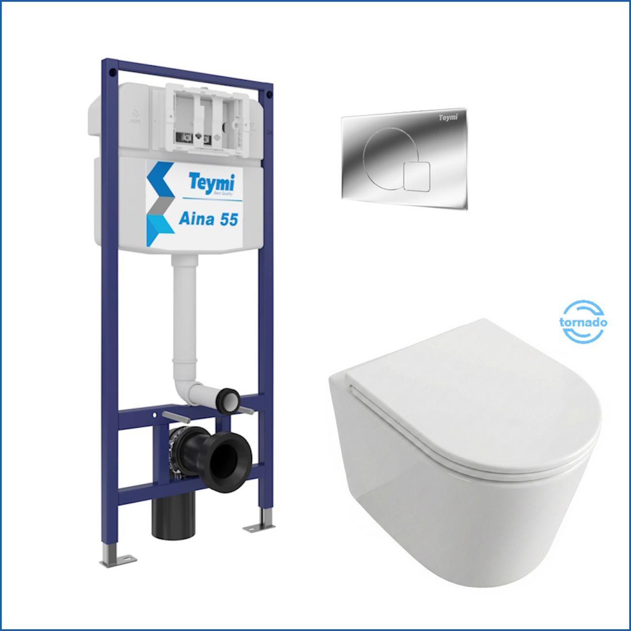 Комплекты для монтажа унитаза Teymi Lori Media Vortex кнопка хром F17407