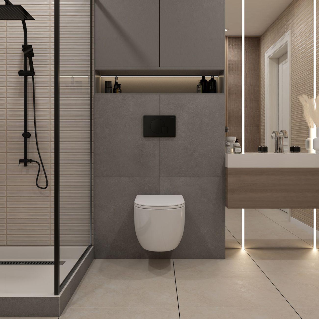 Комплекты для монтажа унитаза Teymi Lori Media Vortex кнопка черная F17408