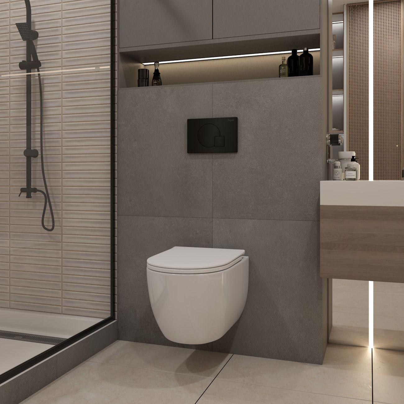 Комплекты для монтажа унитаза Teymi Lori Media Vortex кнопка черная F17408