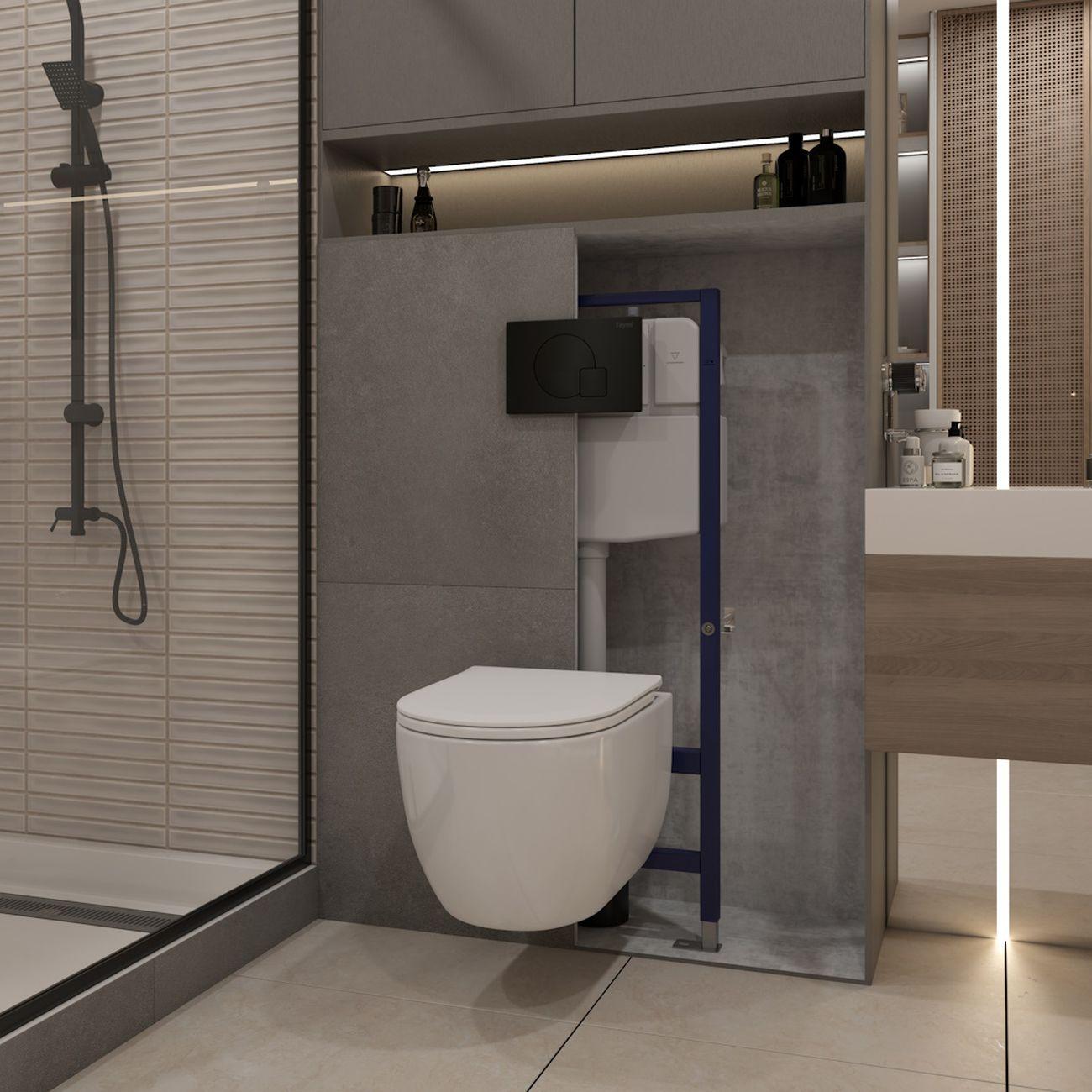 Комплекты для монтажа унитаза Teymi Lori Media Vortex кнопка черная F17408