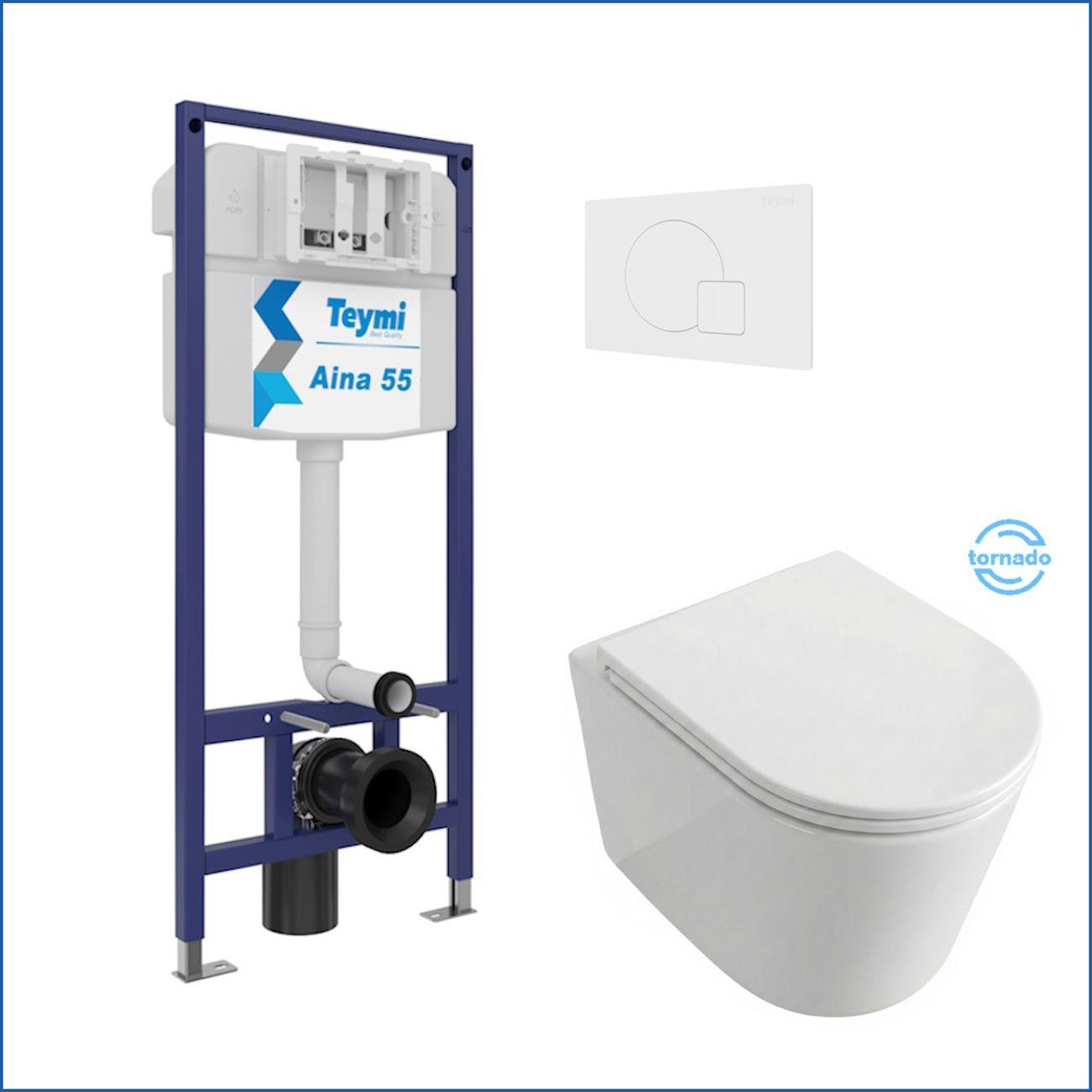 Комплекты для монтажа унитаза Teymi Lori Media Vortex кнопка белая F17409