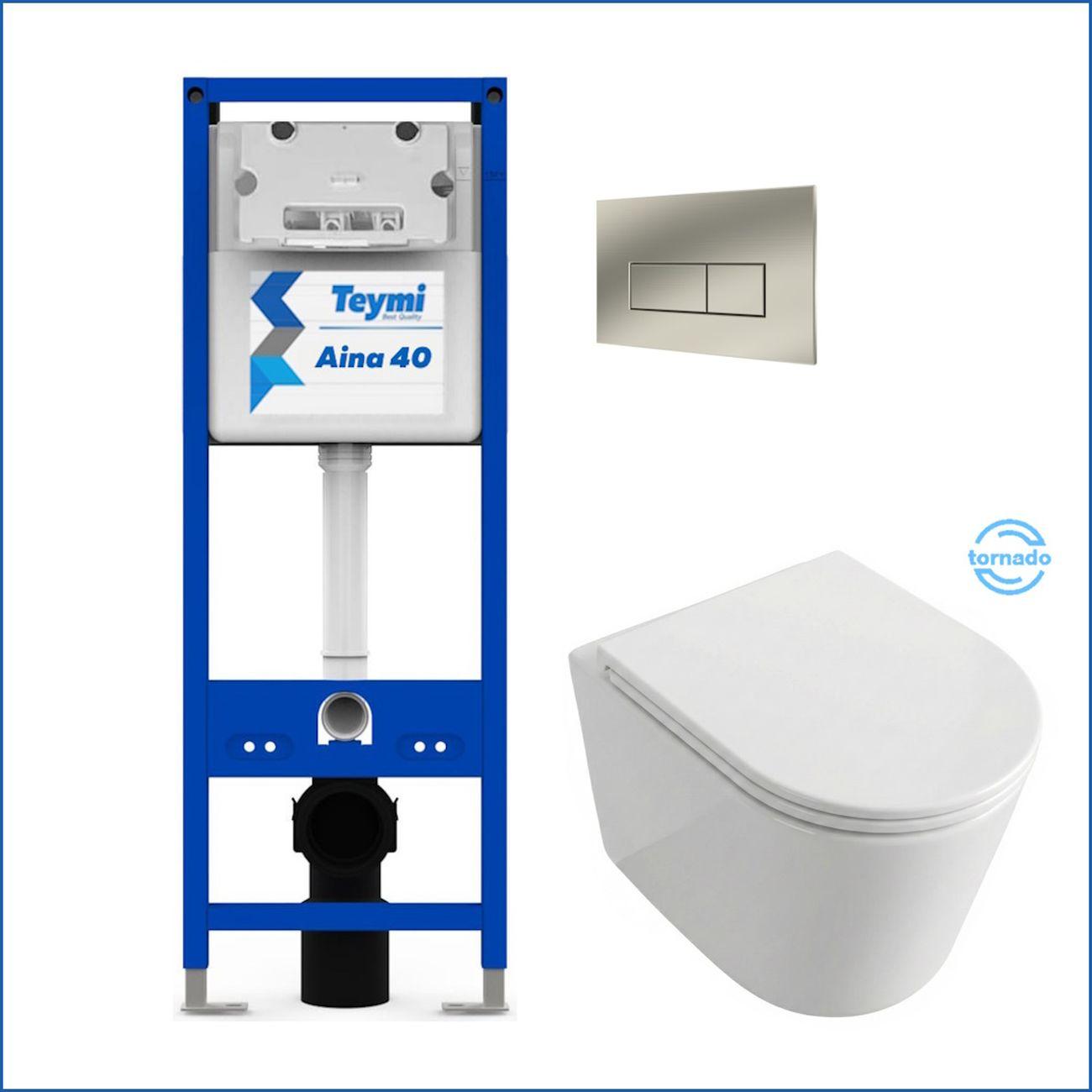 Комплекты для монтажа унитаза Teymi Lori Media Vortex кнопка нержавеющая сталь F17415