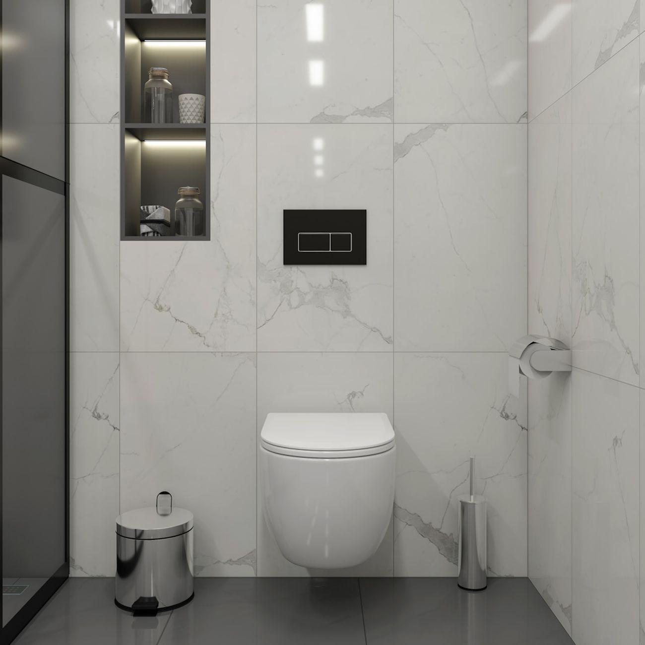 Комплекты для монтажа унитаза Teymi Lori Media Vortex кнопка черная/хром F17416