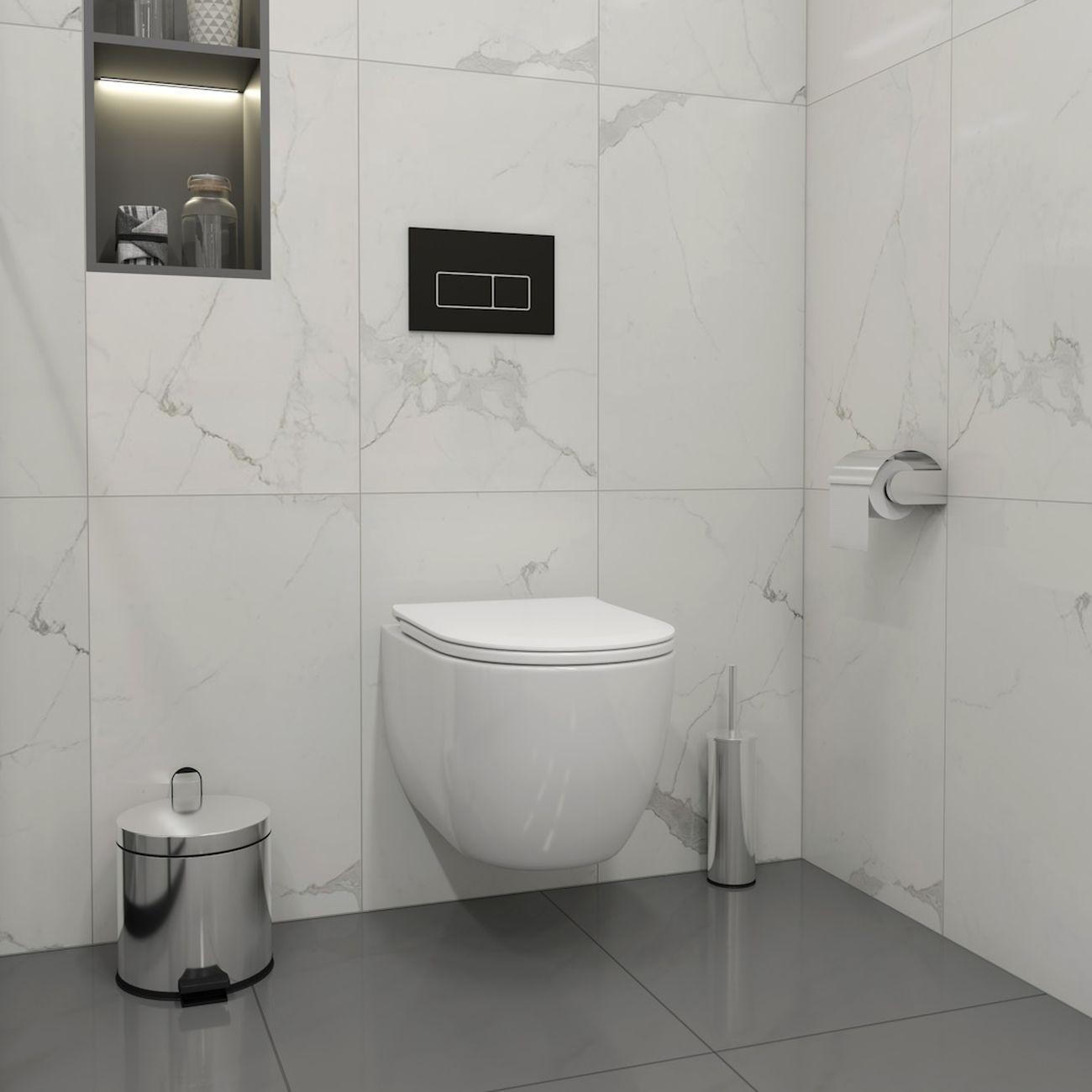 Комплекты для монтажа унитаза Teymi Lori Media Vortex кнопка черная/хром F17416