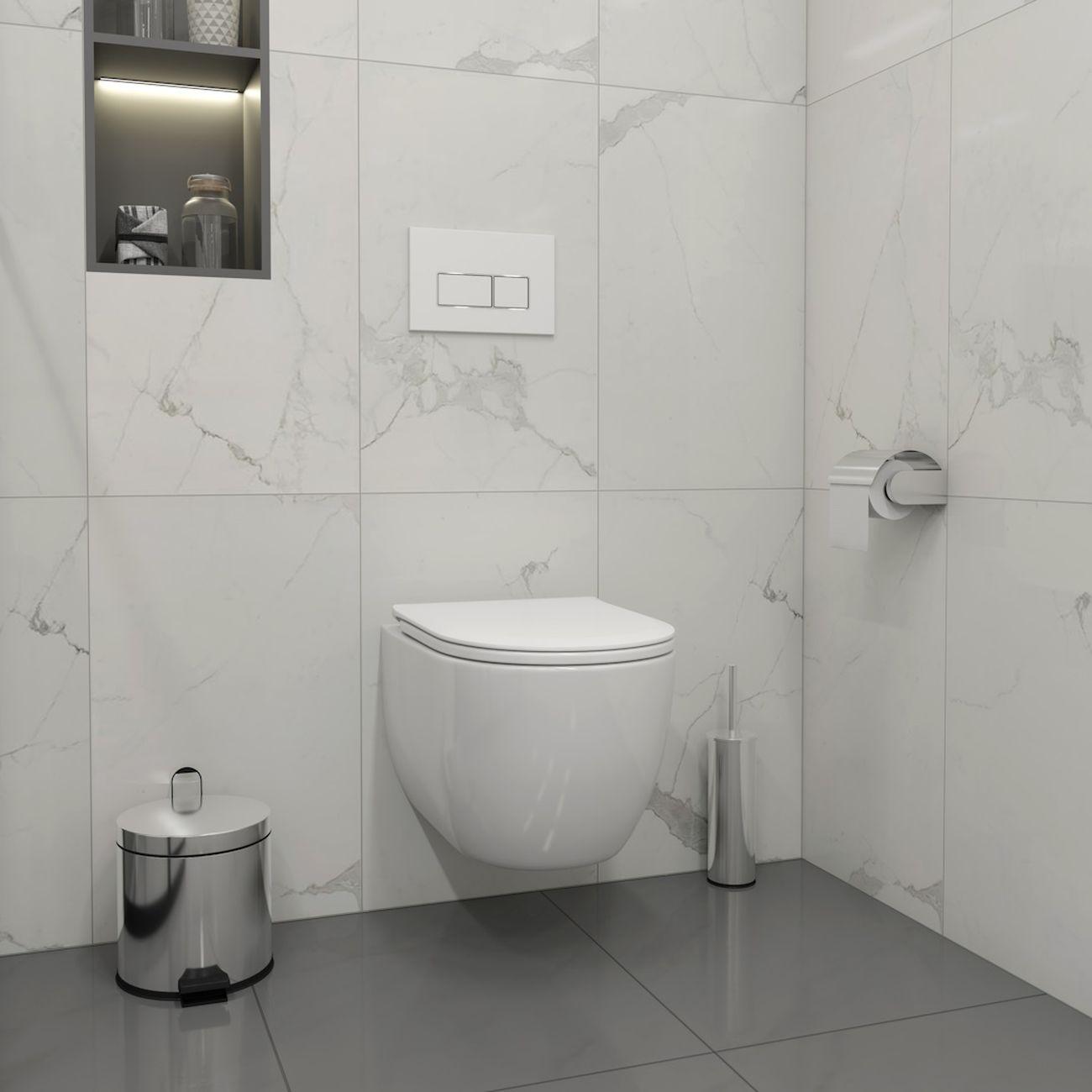 Комплекты для монтажа унитаза Teymi Lori Media Vortex кнопка белая/хром F17417