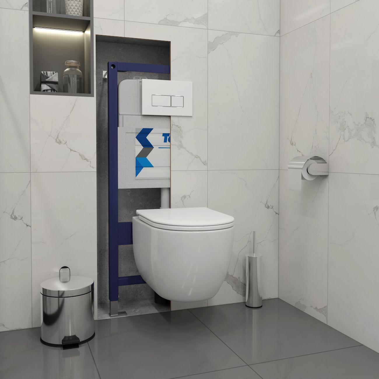 Комплекты для монтажа унитаза Teymi Lori Media Vortex кнопка белая/хром F17417